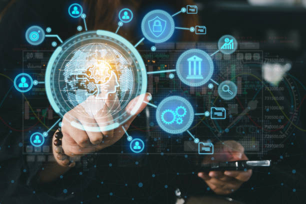 istockphoto-2149181229-612x612 Person is touching a screen with a lot of icons. Concept of technology and the importance of understanding and using it digital internet. Cyber security network data on protection management concept.